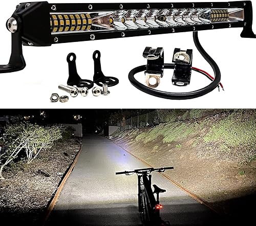 Miniatura 2 de OZ-USA Faro delantero de barra de luz LED para bicicleta E de 10 pulgadas con abrazaderas de manillar de bicicleta compatible con motores Shimano