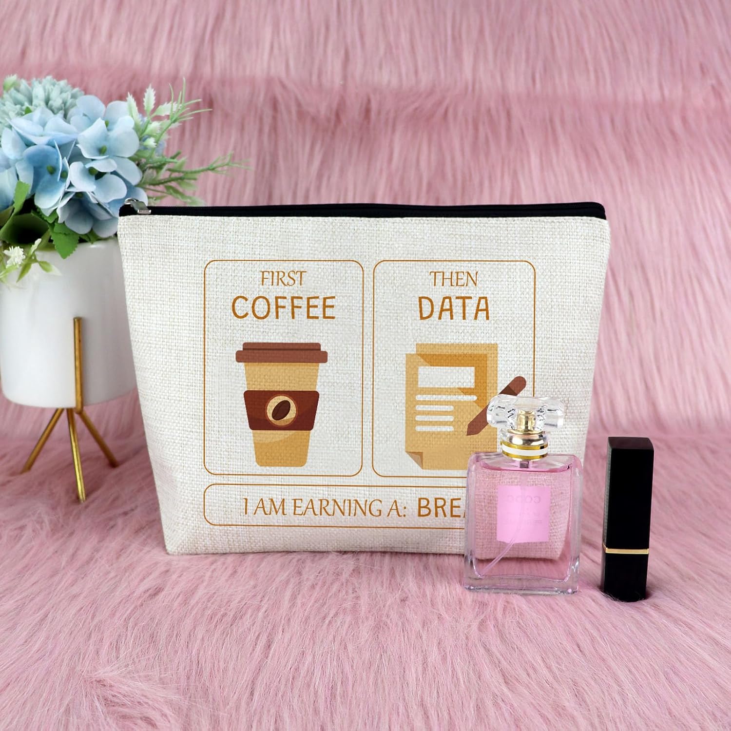 コーヒーテーマ メイクアップバッグ 女性用 コーヒー愛好家 ギフト アイデア 友情 誕生日 クリスマス 女性 友人 旅行 コスメバッ