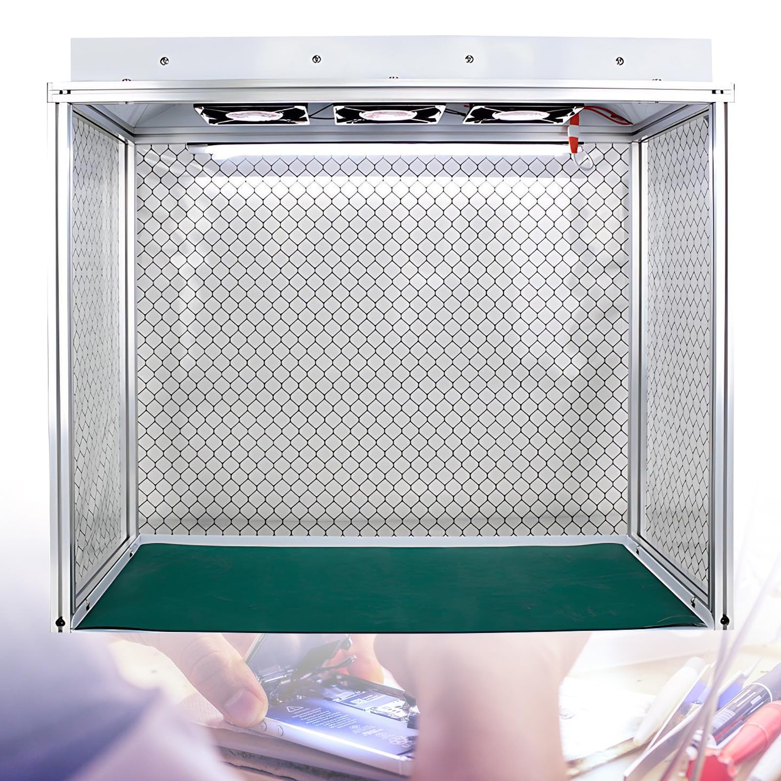 SHAHRYAR Gabinete De Flujo Laminar Vertical, Campana De Flujo Laminar Vertical con Filtro, Dimensiones: 59 * 31 * 67cm, Filtración Hepa Clase 100, Ideal para Laboratorio O Taller
