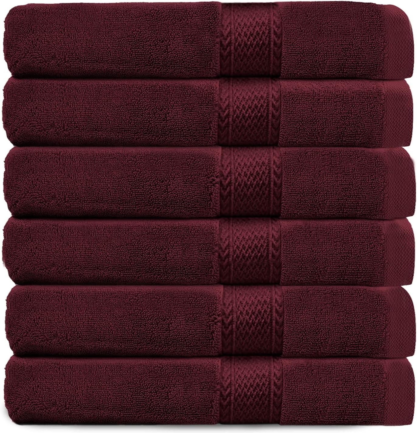 Choice Linen Economy Deluxe 6 Pack Red Hand Towels Set 16”x27” Soft and