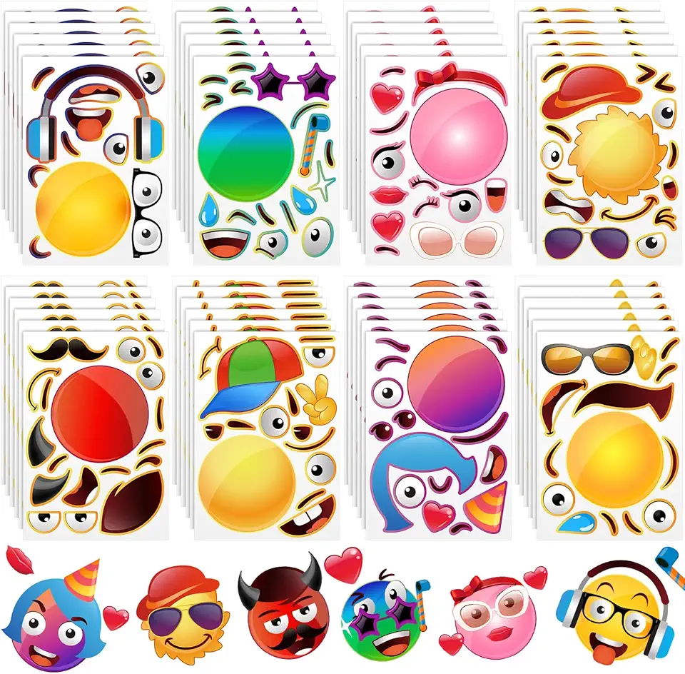 48 Sheets Make A Smile Face Stickers Make...