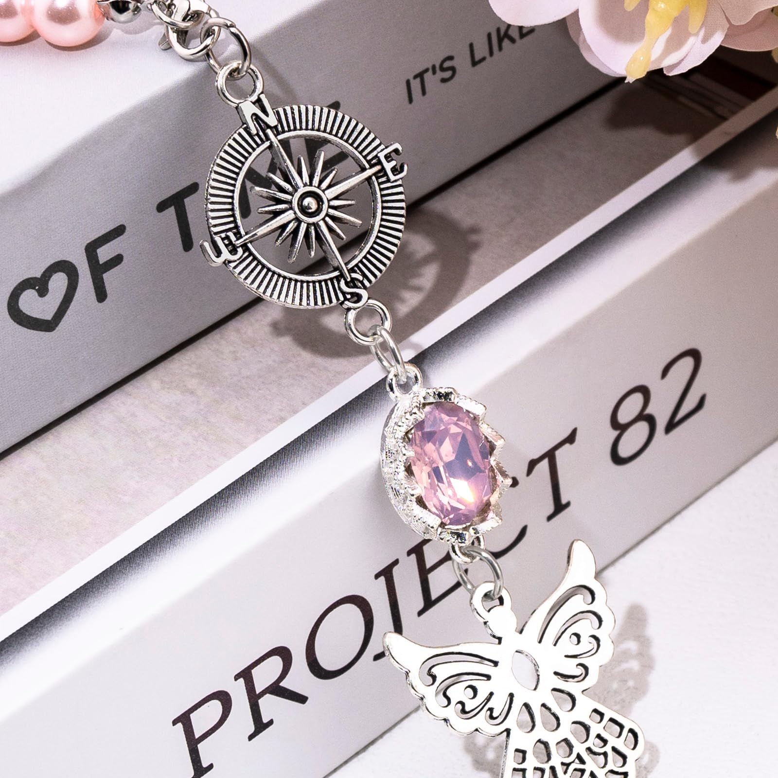 Rear View Mirror Car Accessories for Women Teen Girls Cute Car Mirror Hanging Accessories New Driver Gifts for — view 5