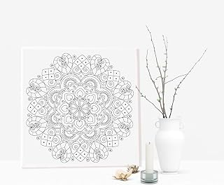Mandala to paint on cotton canvas : indian kôlam © Christelle Gossart