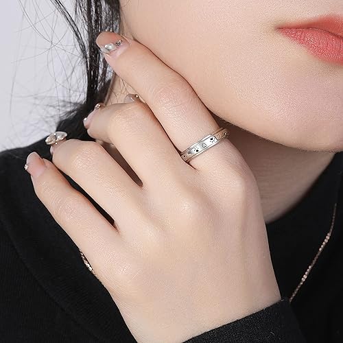 Miniatura 5 de ZOEXUE Anillos giratorios para la ansiedad, circonita cúbica, Nothing Can Stop You, anillo de plata de ley para aliviar el estrés, anillo de