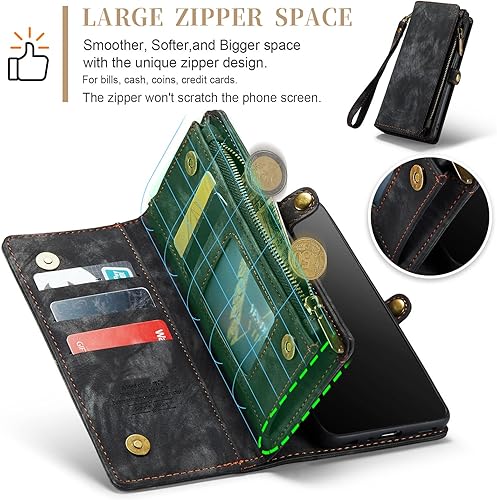 Miniatura 4 de Asuwish Funda de teléfono para Samsung Galaxy S20 FE Gaxaly S 20 FE 5G UW 6.5 pulgadas con cremallera, protector de pantalla templado y tarjetero