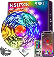 Vista 8 de KSIPZE Tira de luces LED RGB de 100 pies, sincronización de música, luces LED que cambian de color con control de aplicación inteligente y control