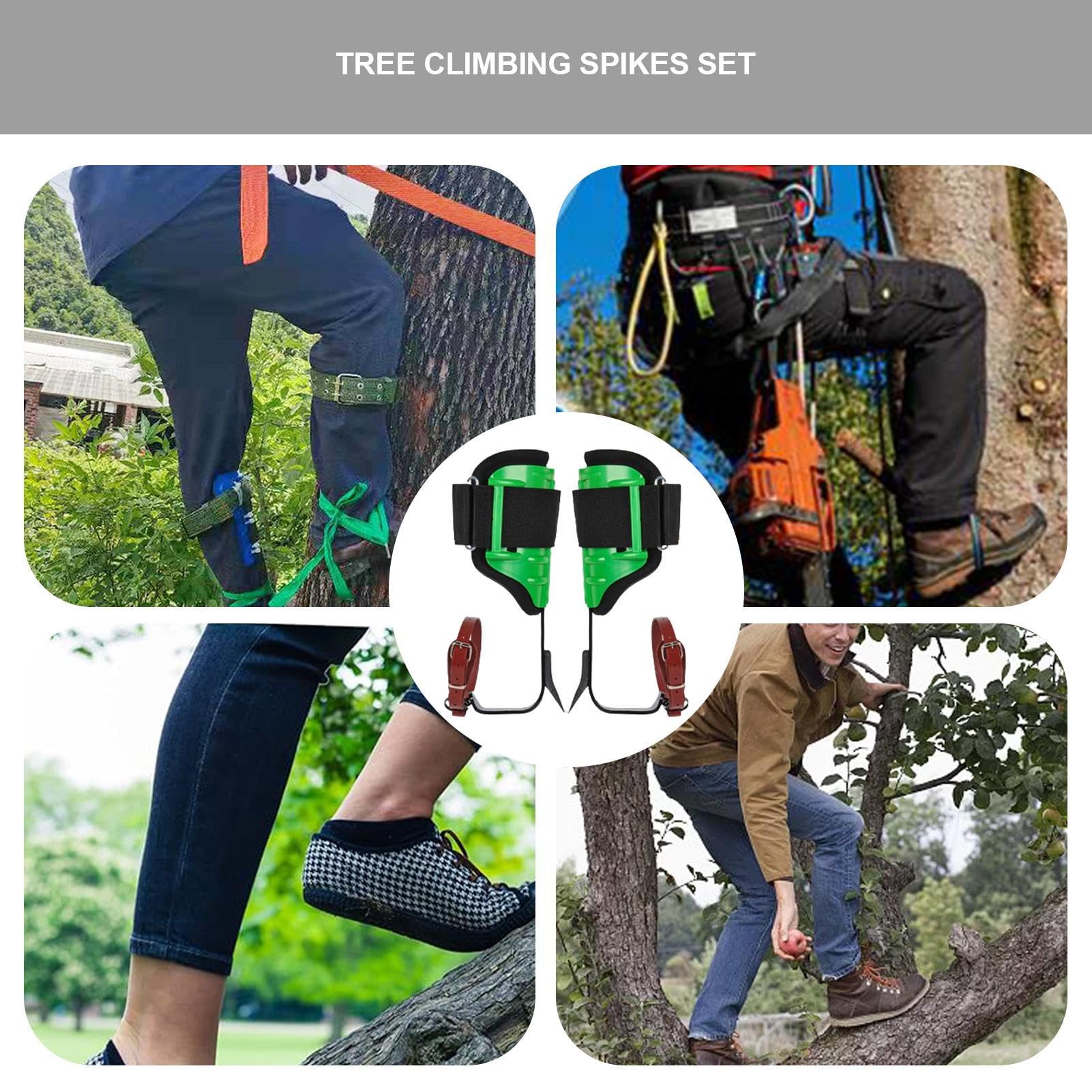 Pinchos para trepar árboles, ergonómicos, Resistentes, Equipo Profesional Desmontable, Equipo de Recogida de Frutas Ajustable para el jardín, Juego de Escalada de al Aire Libre, Acero PVC-E