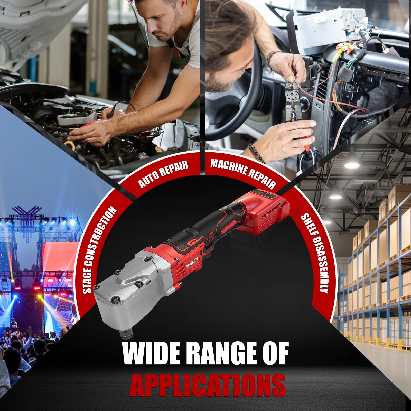 Clé à chocs électrique à angle droit compatible avec Milwaukee M18, 1,27 cm 280 Nm, tournevis à cliquet sans fil à couple élevé avec vitesse variable (batterie non incluse)