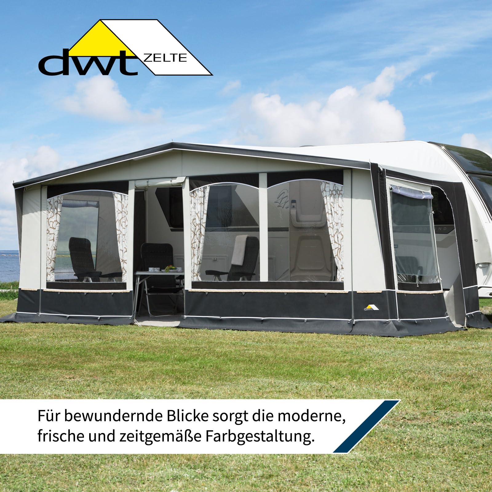 DWT Wohnwagenvorzelt Jubilee 40-270cm inkl.25 ST Zelttiefe Reisezelt für Einsteiger