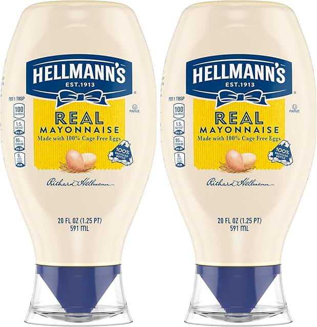 Hellmann's Real Mayonnaise For a Rich Creamy Condiment Real Mayo Squeeze...