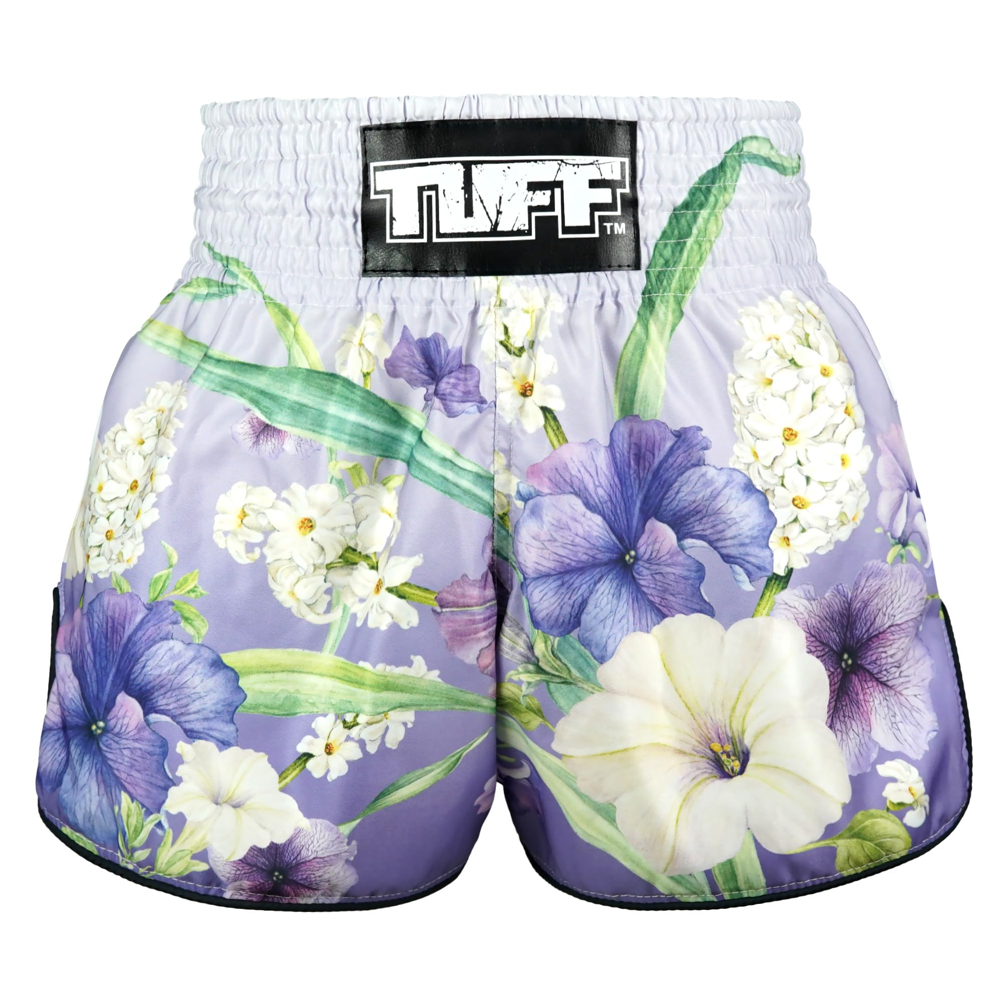 Tuff Sport Muay Thai Boxing Shorts Retro Shorts Classic Slim Cut MMA Kickboxing Workout Set Training, Tuf-rms124-pur, Medium