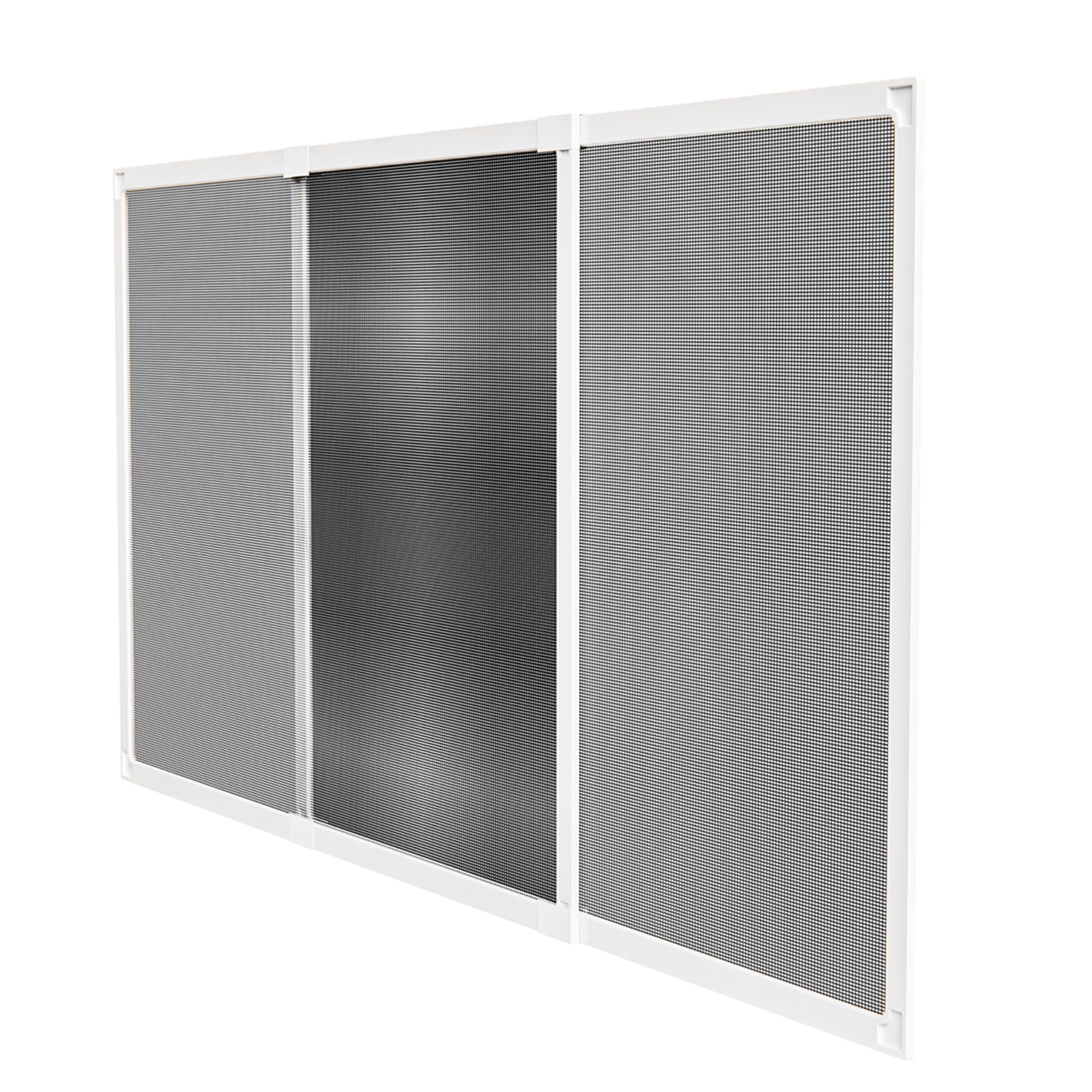 Amig – Zanzariera Estensibile per Finestre | Installazione senza Viti | Inseribile nel binario della persiana | 70 x 50 cm | Regolabile fino a 130 cm | Alluminio Bianco e Rete in Fibra di Vetro Grigia