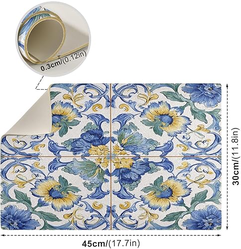 Vista 56 de Tapete de café para cafetera, máquina para cafetera, mesa, tapete absorbente de cuero para secar platos para encimeras de cocina, 18 x 12 pulgadas