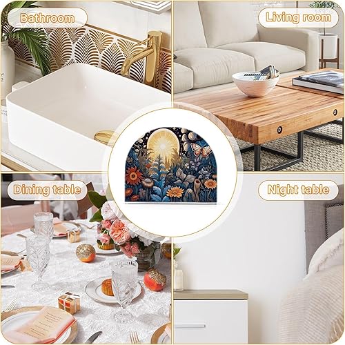 Miniatura 8 de Butterfly Flowers Acrylic Napkin Holder Clear Crystal Tissue Paper Dispenser for Table, Kitchen Countertop, Restaurant, Decor