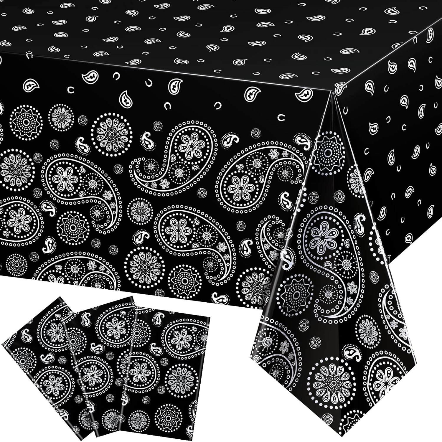 Western Party Tablecloth Paisley Table Cover Bandana