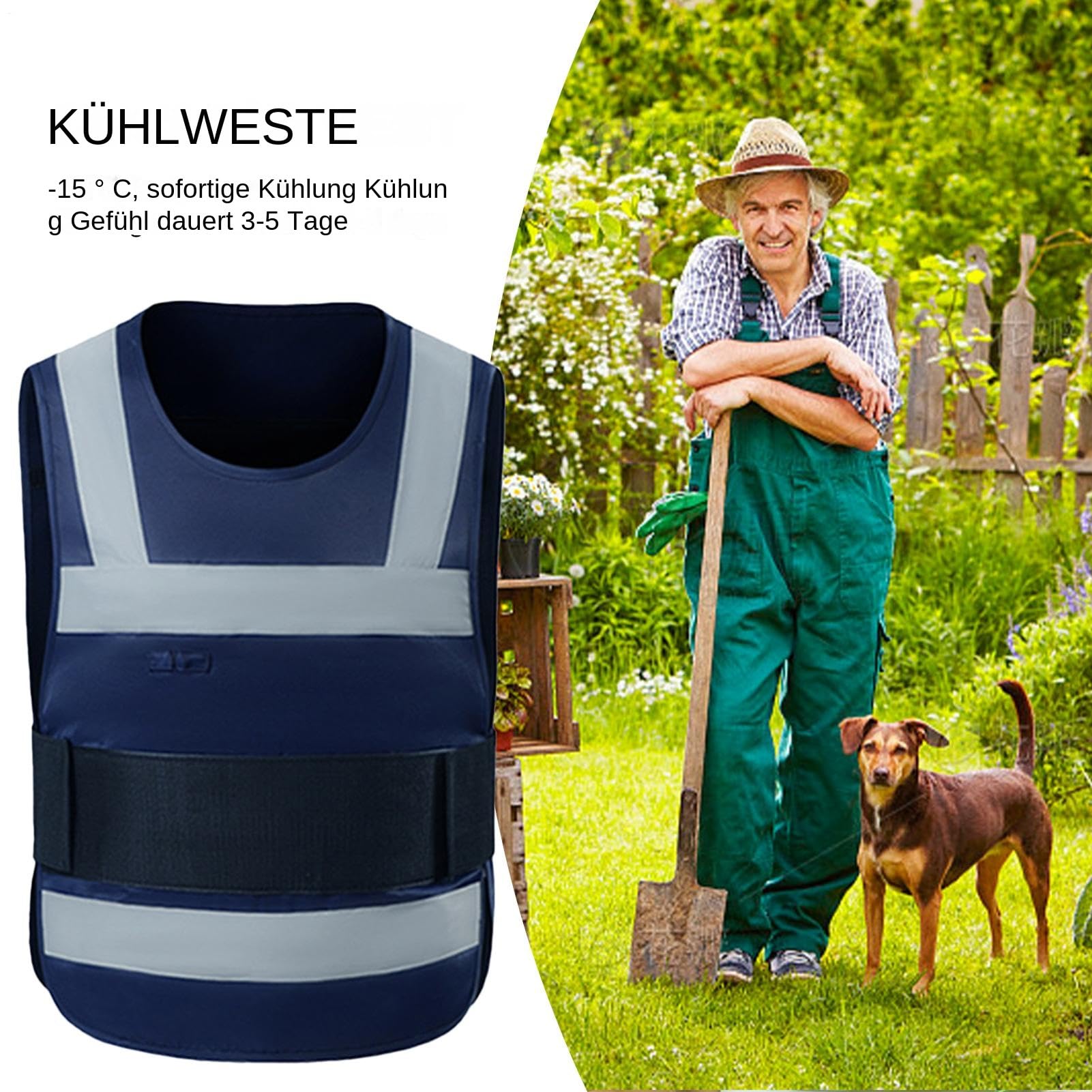 Eisweste – verstellbare Kühlweste, Outdoor-Sportzubehör, leichtes, atmungsaktives Design, Wärmeentlastung bei hohen Temperaturen | Angeln Wandern Radfahren Baugewerbe Hygiene Arbeitsplätze Cool