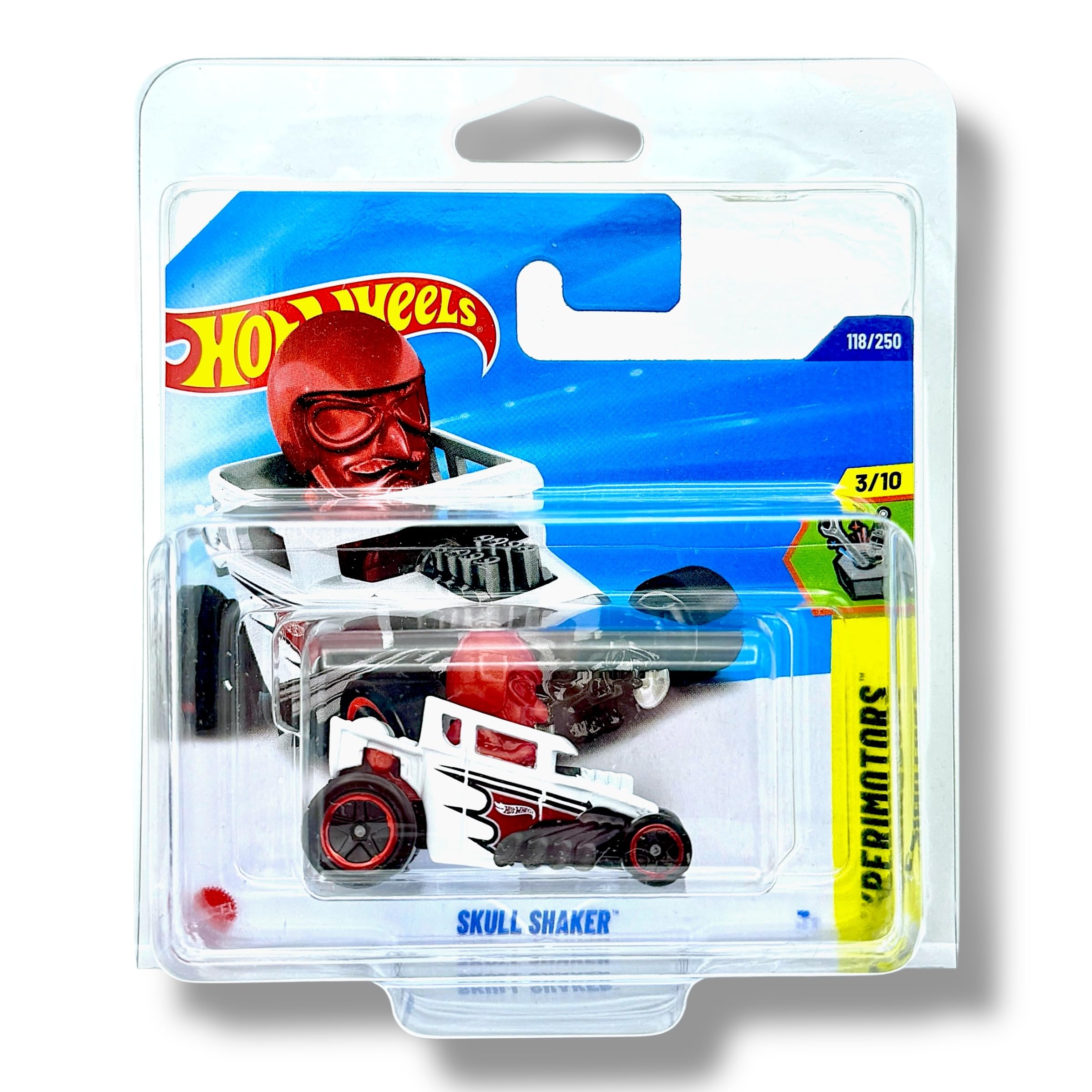 Hot Wheels Skull Shaker (White, Red & Black) 3/10 Experimotors, 2025-118/250 (Short Card)