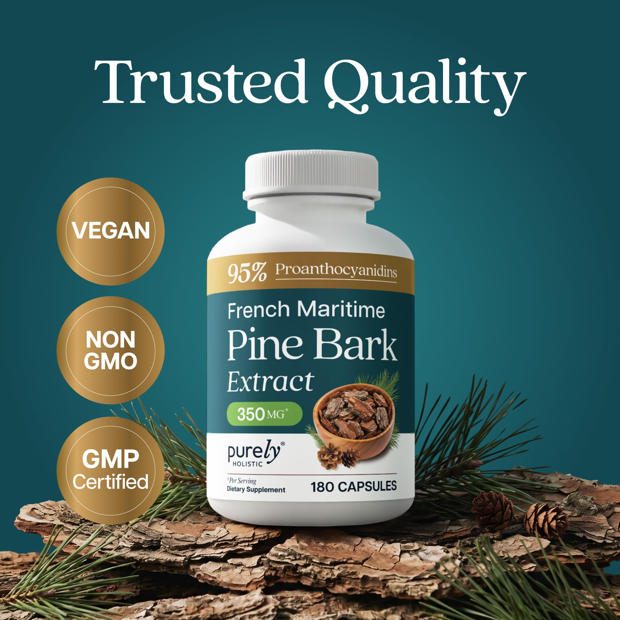 French Maritime Pine Bark Extract Capsules, 95% Proanthocyanidins, Vegan — Amazon image 9