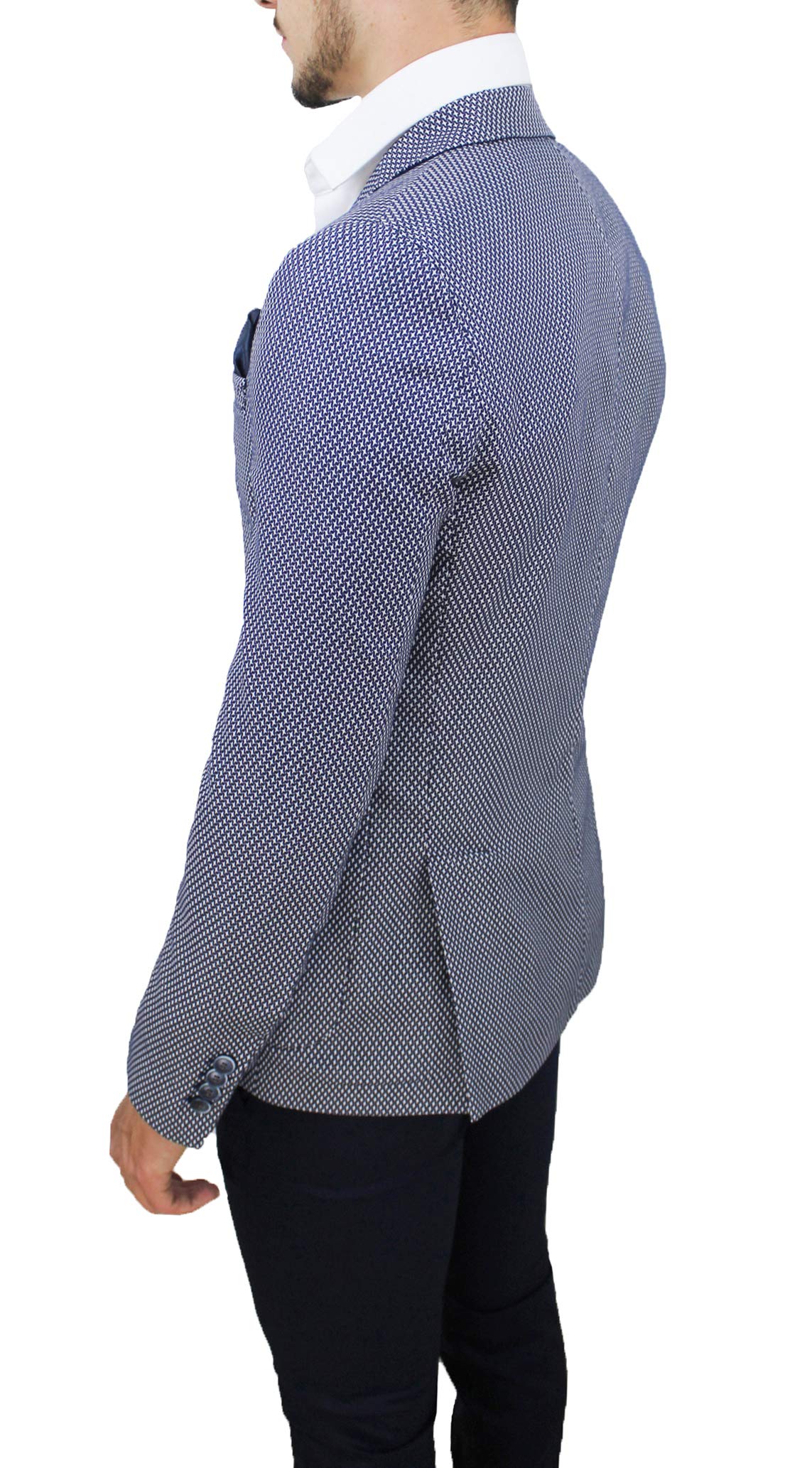 Evoga Giacca Blazer Uomo Sartoriale Blu Estiva Elegante 100% Made in Italy
