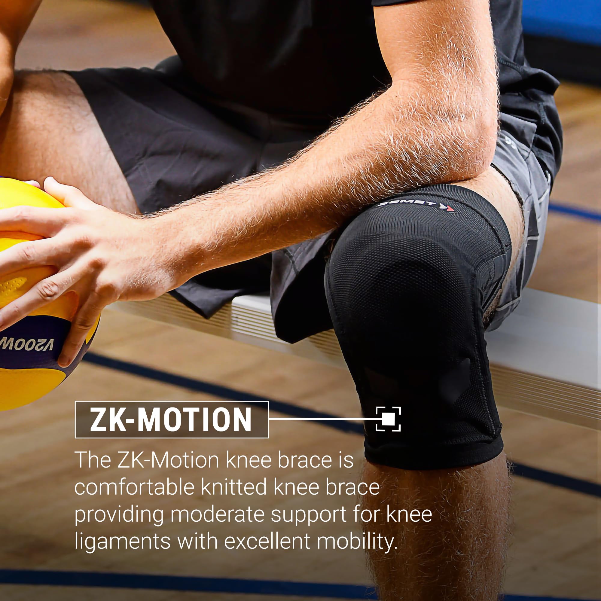 Zamst ZK-Motion Knee Kniebandage, Sport-Kniebandage, gepolstert, 3D-Patella-Polsterung, funktionelle Unterstützung aus Kunstharz, ideal für Volley, Basketball, Fußball, Padel, Tennis und andere