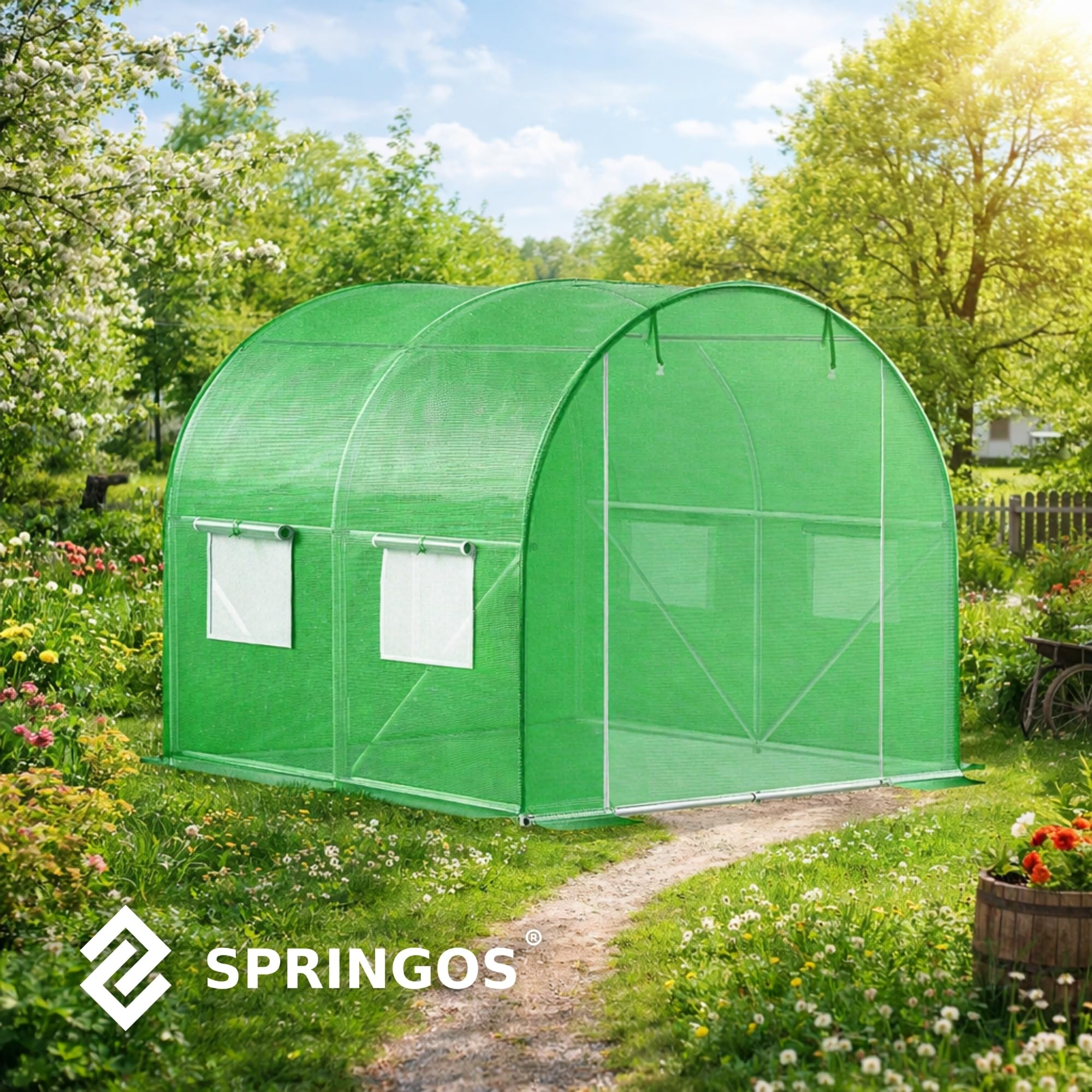 SPRINGOS Gewächshausfolie Gitter-Folie Gartenfolie 200 x 200 x 200 cm