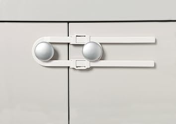 Dreambaby U Shaped Cabinet Locks - Extra Long Child Lock for Cabinets - Gliding Baby Safety Locks (6 Pack)