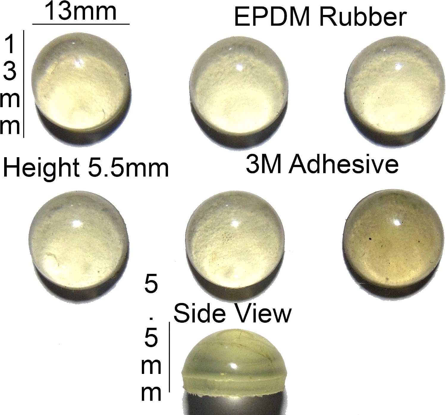 VATH EPDM Rubber Feet 13mm x 5.5mm Self Adhesive 6pcs [RB14] image 2