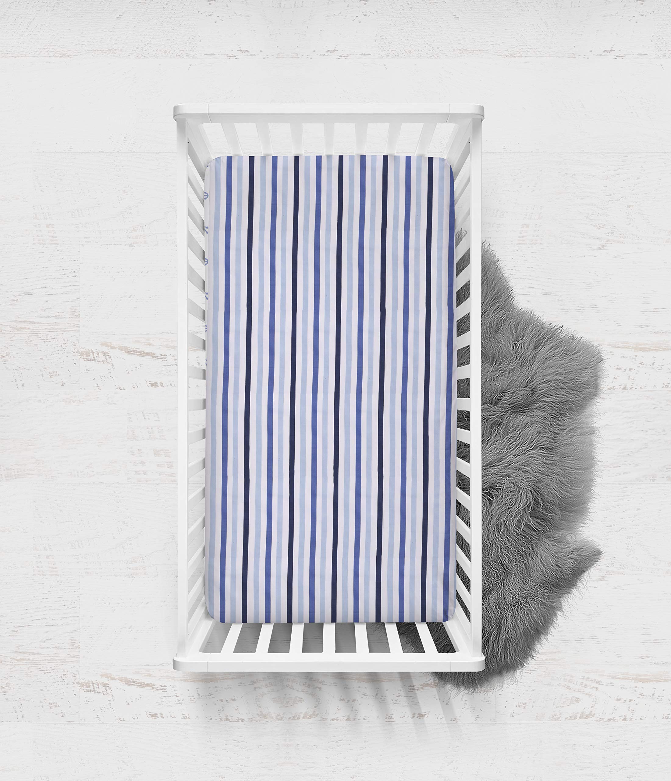 Bacati Little Sailor Hamper – Nursery Laundry Basket With Removable Mesh Bag, 22"H X 14"W X 13"D