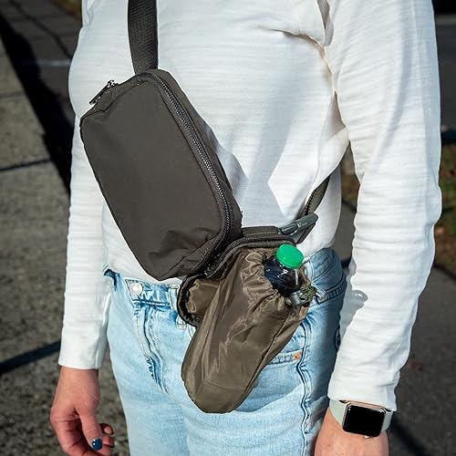 Miniatura 8 de HydroBeltbag - Riñonera con soporte extraíble para botella de agua - Riñoneras de moda para mujer - Riñonera con portador de botella de agua, Verde