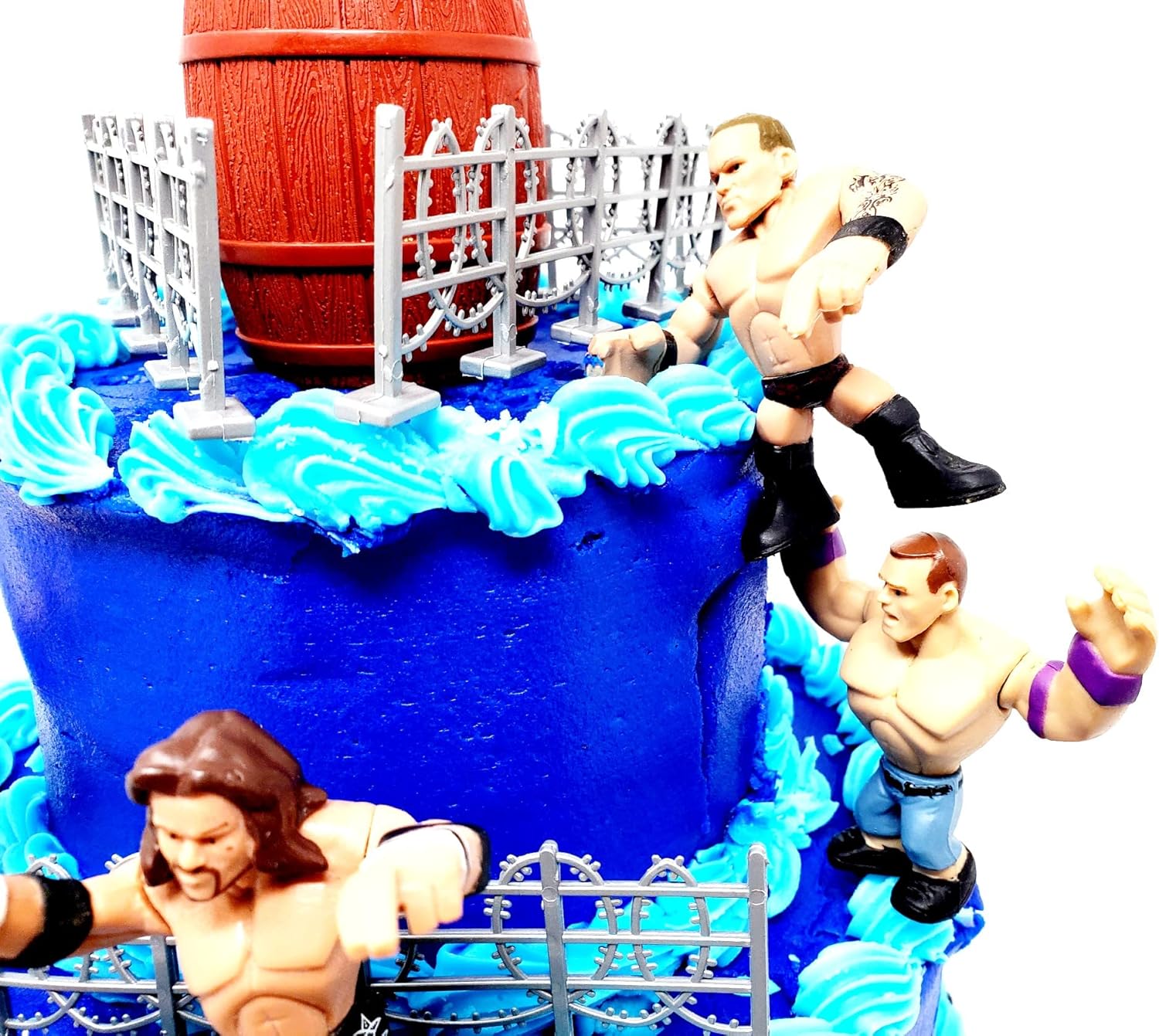 Wrestler Rumblers Wrestling Action Cake Topper With Random Wrestler Figures And Accessories (Unique Design)
