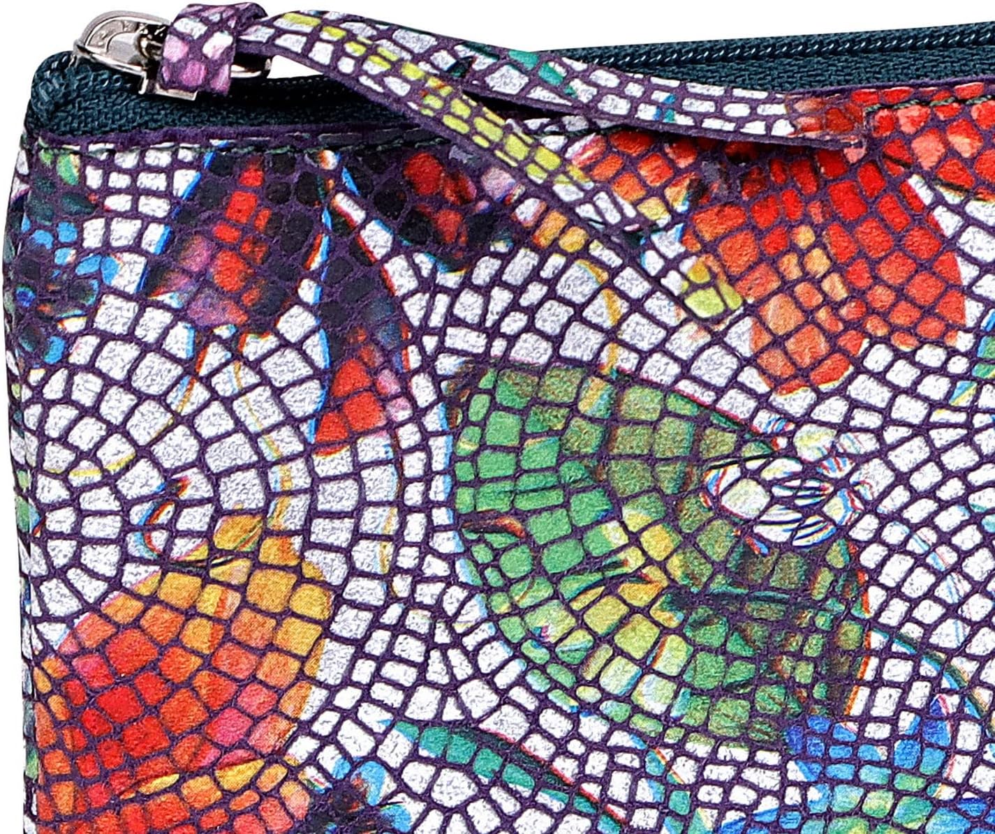 Clairefontaine 410103C, Genuine Lambskin Flat School Pencil Case 22x11 cm Flowers Snake Effect, School Supplies - Image 4