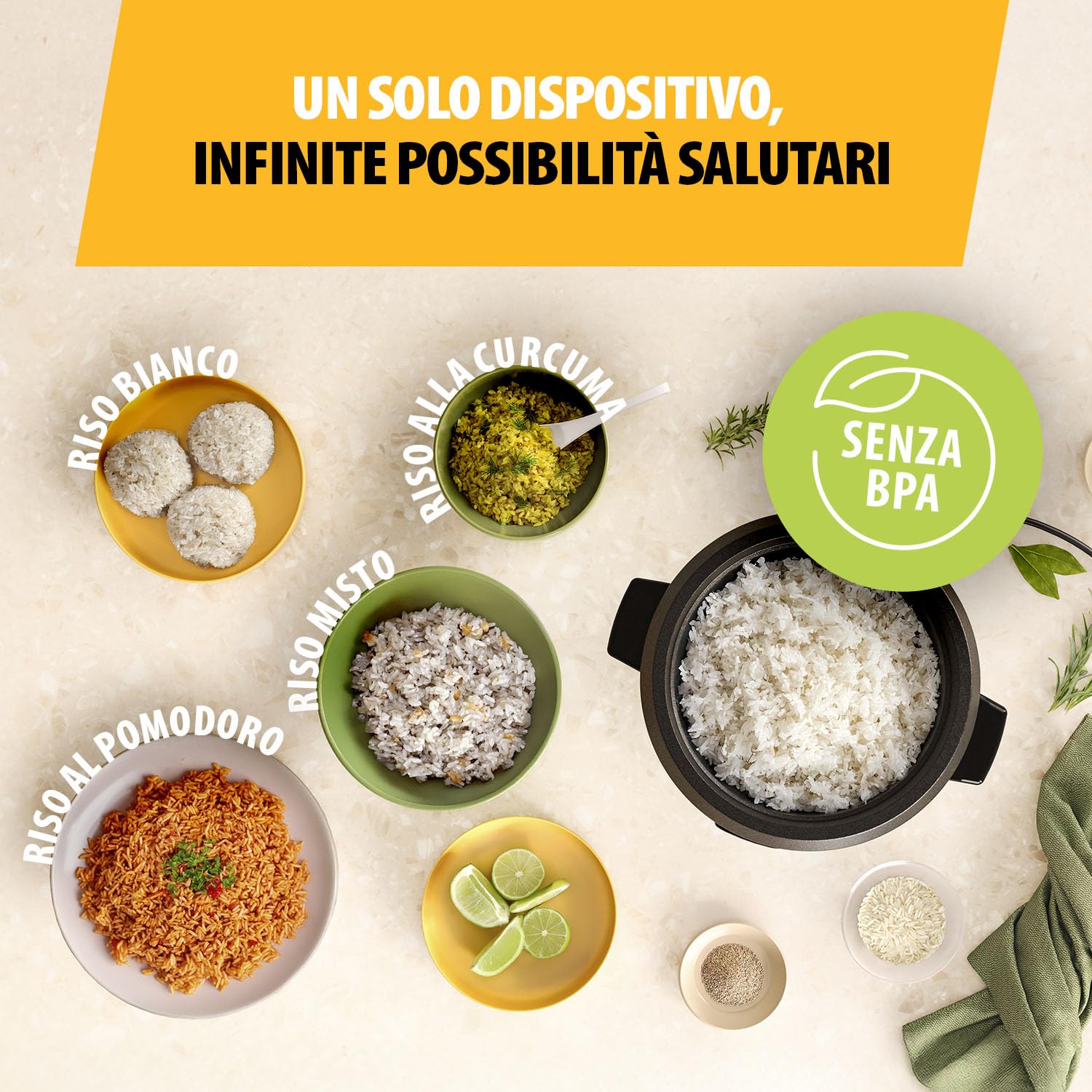 Tristar Cuociriso 0,6 L, Pentola Interna Antiaderente, Mantenimento in Caldo e Spegnimento Automatico, Design Compatto, Con Misurino e Cucchiaio, 300 W, RK-6142
