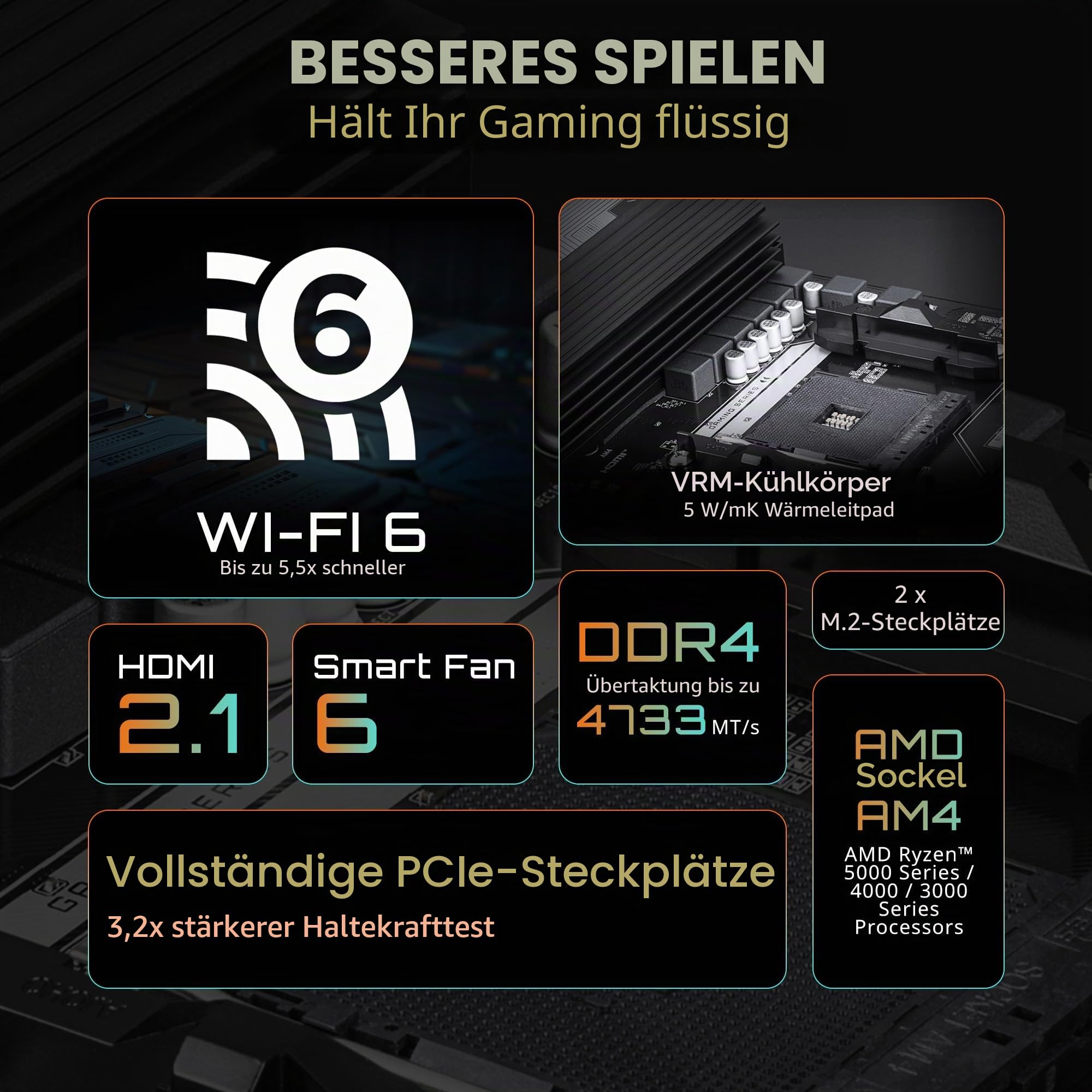 GIGABYTE B550M Gaming X WIFI6 Motherboard, unterstützt AMD AM4 Ryzen 5000 Prozessoren, Micro-ATX, DDR4, 2X M.2, PCIe 4.0, WIFI6, 1GbE LAN, EZ-Latch