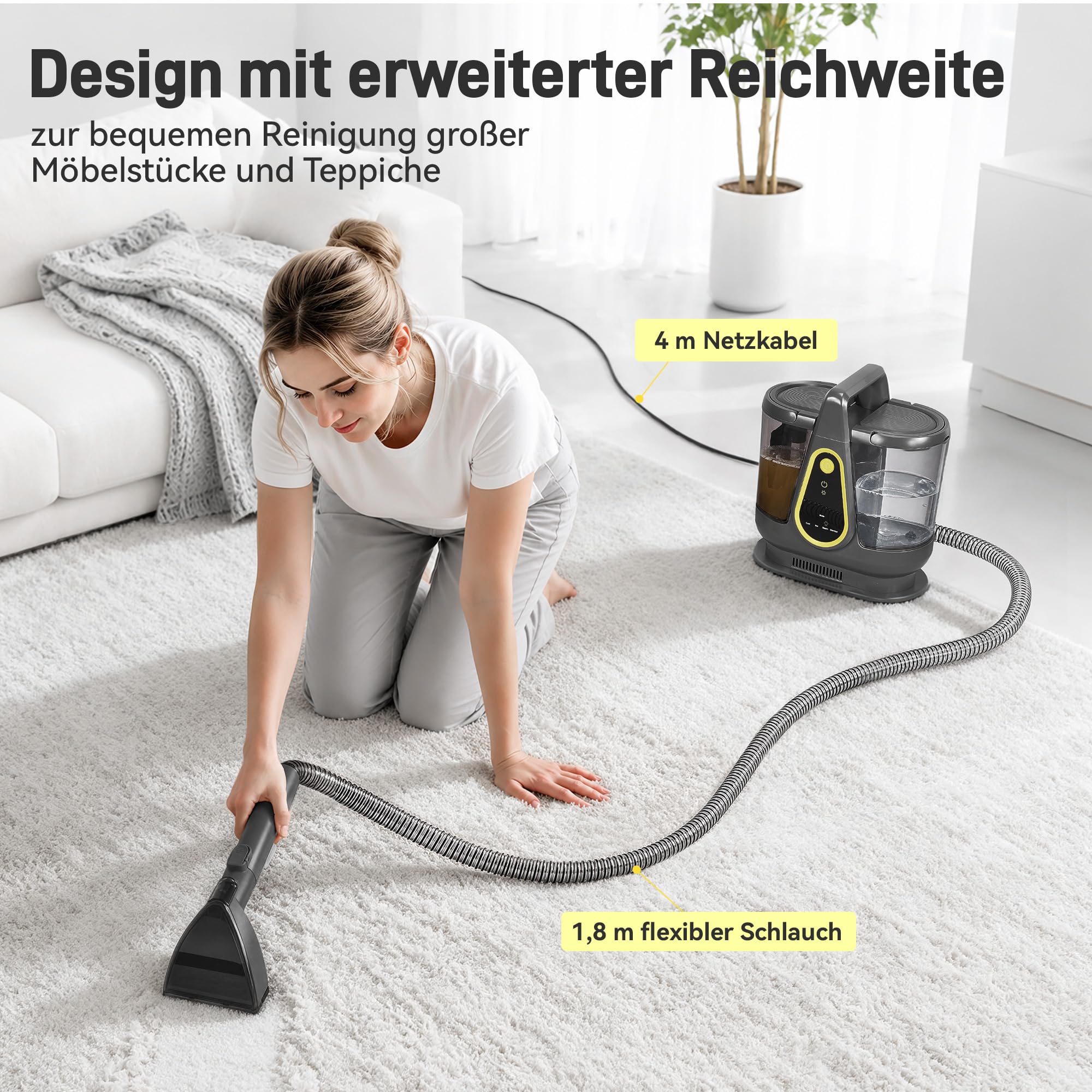 Polsterreiniger gerät 18KPA Waschsauger mit Dampffunktion & Heizung