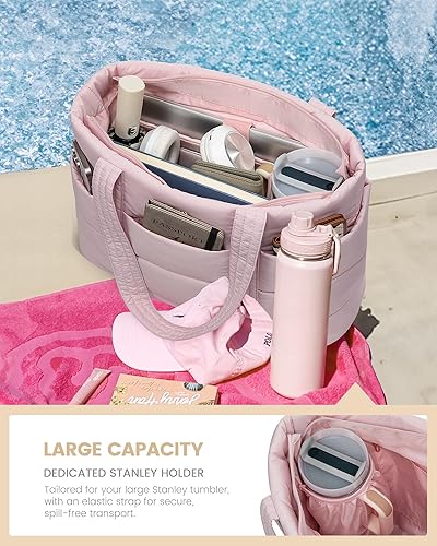 Miniatura 39 de LOVEVOOK Tote Bag for Women, Large Puffer Work Tote Laptop Bag, Lightweight Travel Tote Bag with Zipper Gifts for Women