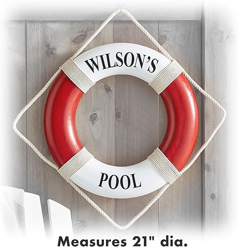 Miniatura 5 de Let's Make Memories Anillo salvavidas personalizado, decoración única para piscina, barco, casa de playa, personaliza con mensaje  21 pulgadas de