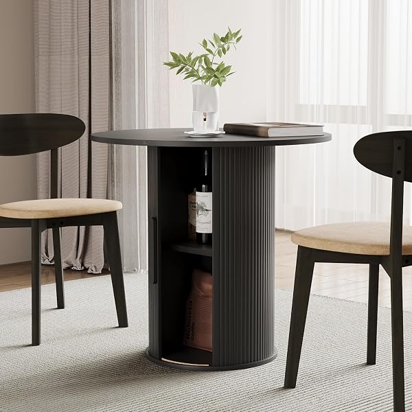 Compact Fluted Base Dining Table