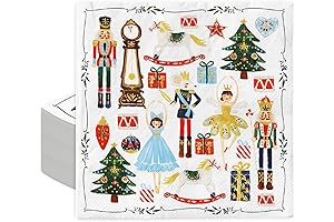 AnyDesign Christmas Paper Napkins Nutcracker 80 Pack