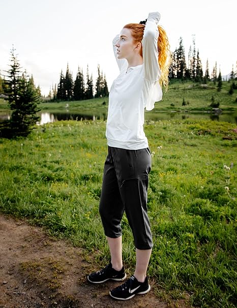 FitsT4 Pantalon De Randonnée Léger Pour Femme, Séchage Rapide, Cordon De Serrage, Pantalon De Jogging Avec Poches, Vert Olive