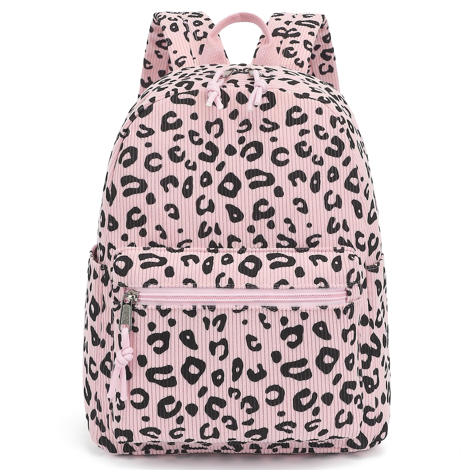 Yusudan Corduroy Womens Mini Backpack Girls Small Backpack Purse Fashion Casual Daypack School Bookbag (Leopard Pink)