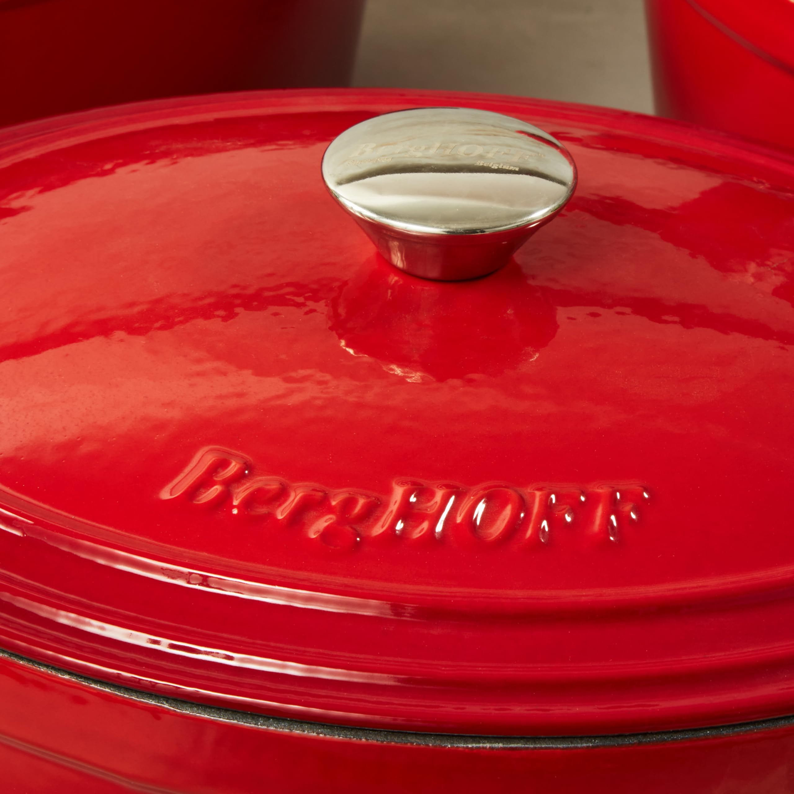 Amazon.co.jp: BergHOFF Neo 鋳鉄製ストックポット 蓋付き レッド 7