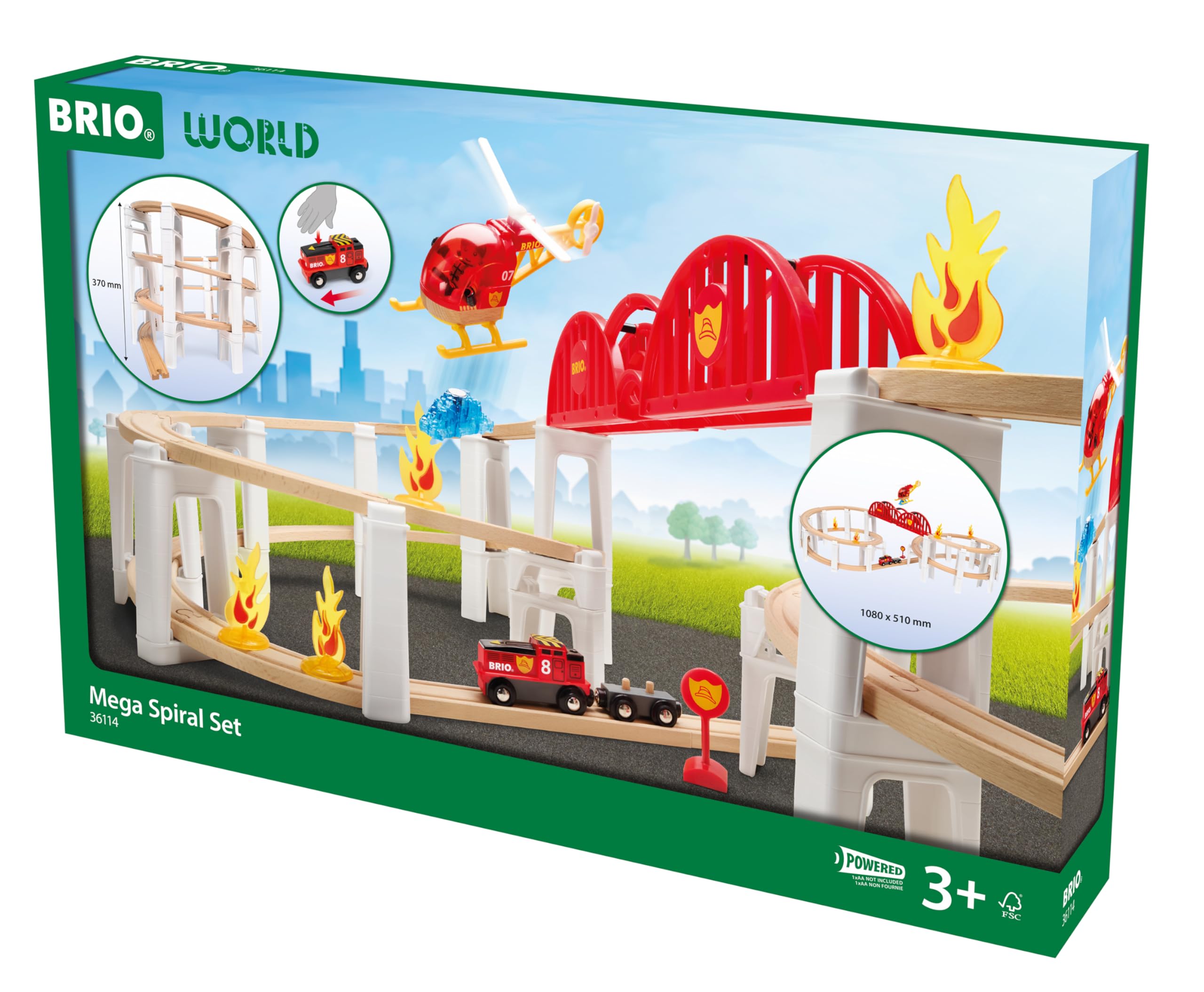 Grand Ensemble De Spirales BRIO World - 63 Pièces | Rails Modulaires Pour Circuits De Train En Hauteur, Dès 3 Ans