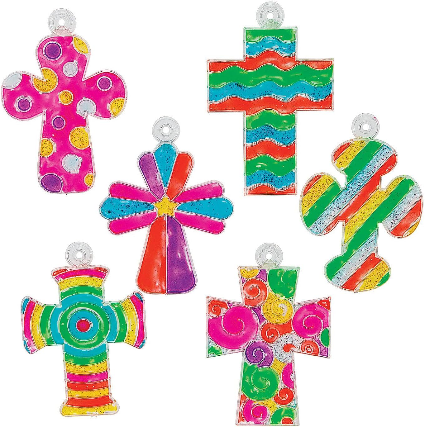 Religious Paint Your Own Suncatchers - Crafts for Kids and Fun Home Activities (Cross)