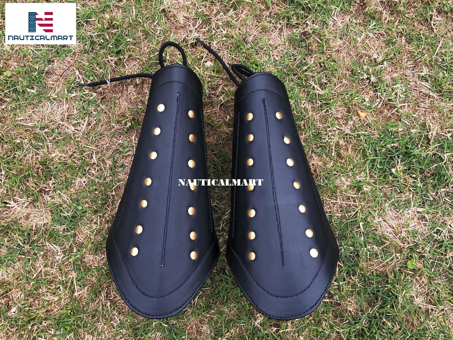 NauticalMart Roman Leather Greek Armor Vambrace Collectible Arm Guard & Leg Guard