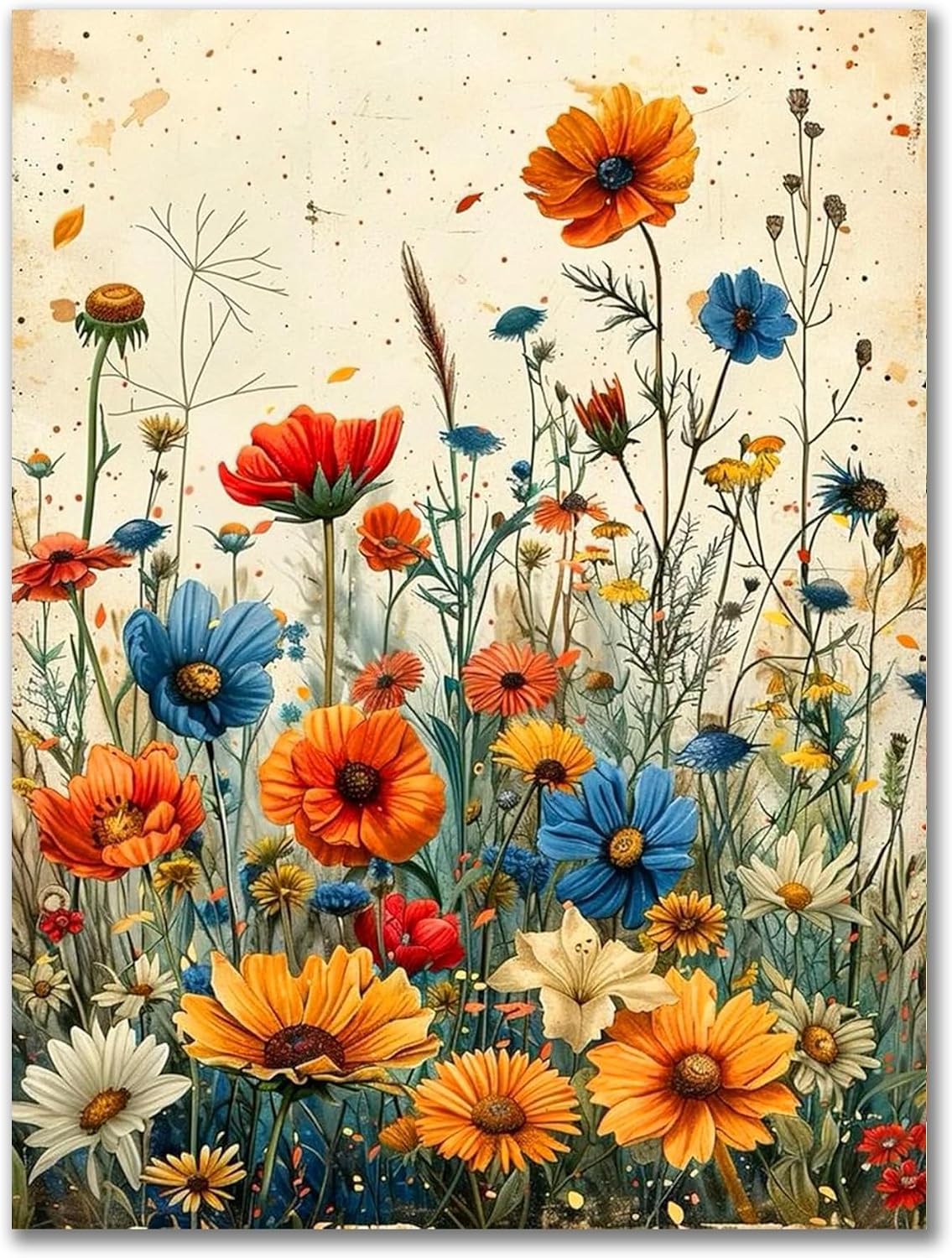 Benjenes Wild Flowers Diamond Art Kits for Adults, Diamond Painting Kits