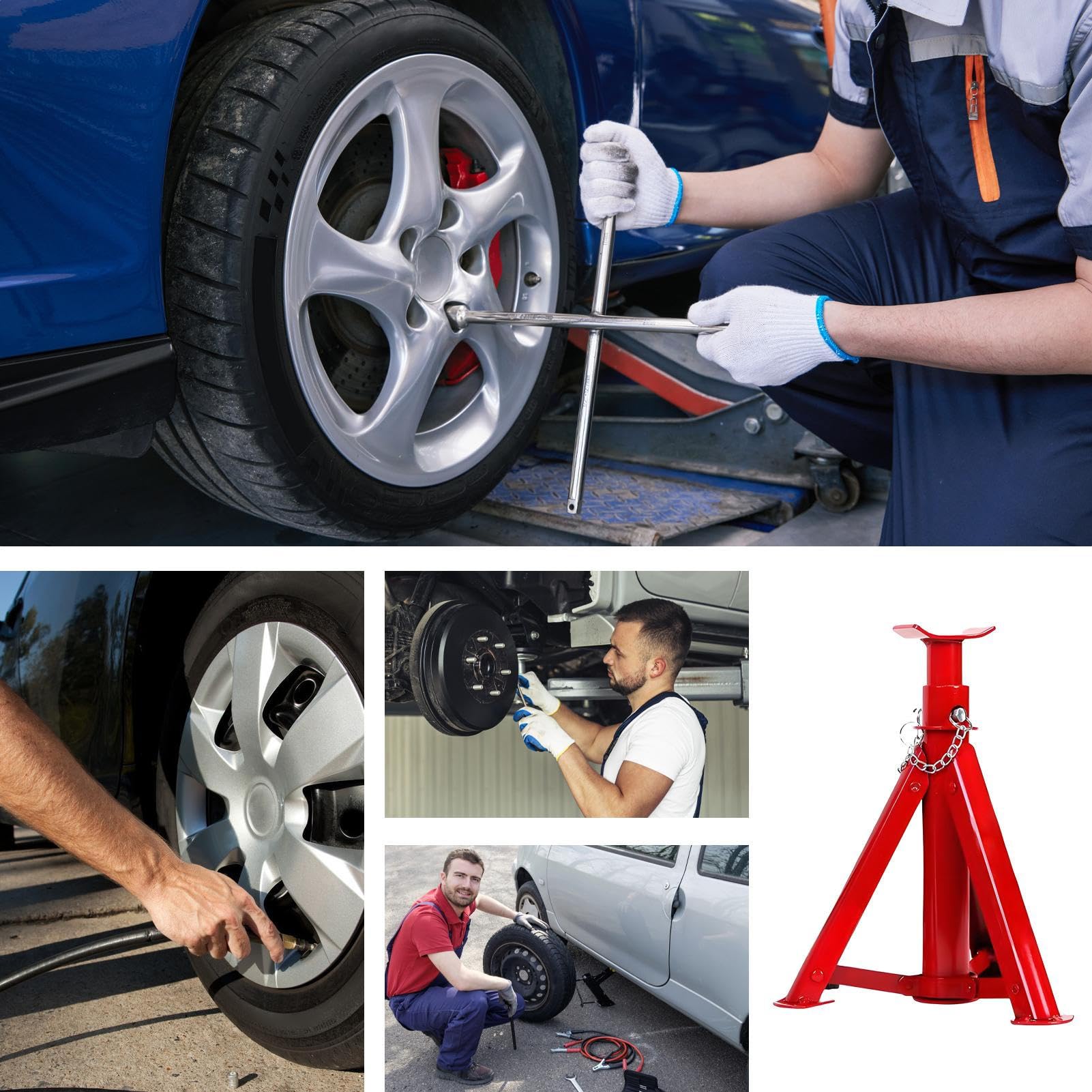 Sostegni Per Jack Per Camion Martinetto Per Auto Da 3 Tonnellate | Attrezzatura Sollevamento Auto Pieghevole 3000kg per Camper Auto Riparazione Supporto