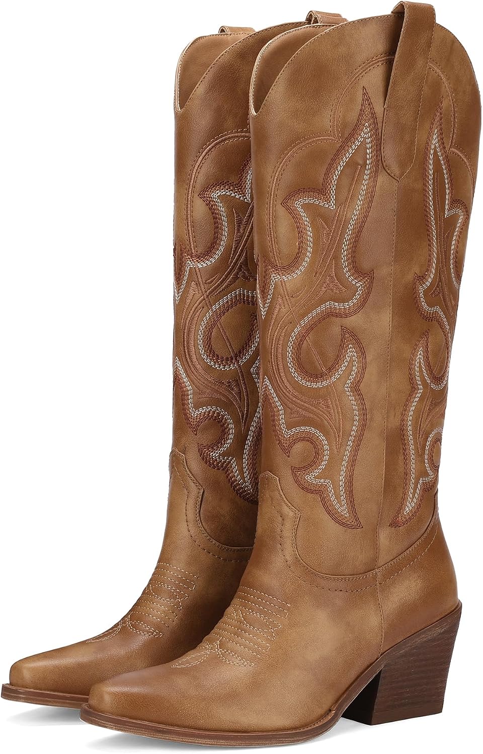 Women's Exquisite Embroidered Western Cowboy Boots Knee High Wide Calf for Fall Fashion