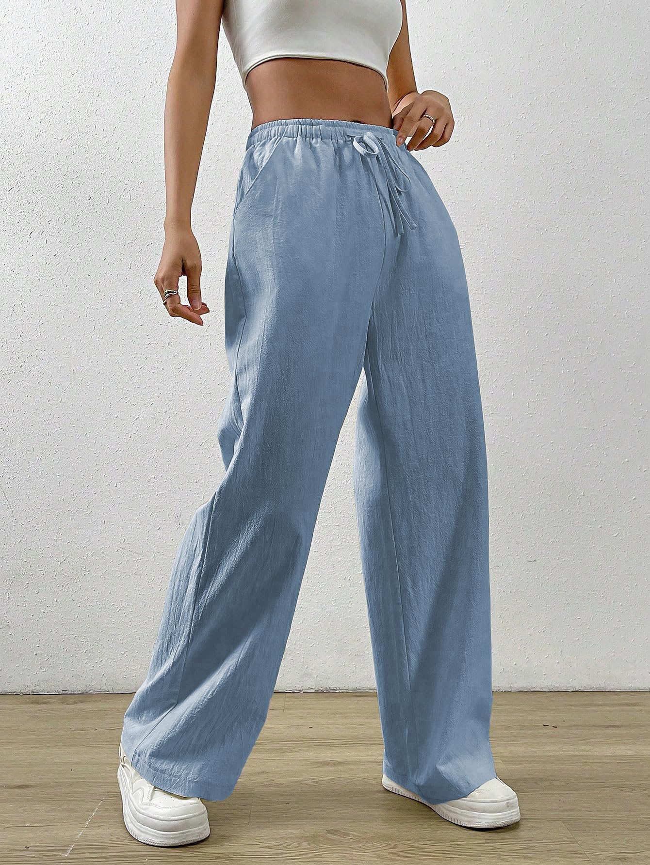 TOPLOT Pantaloni da donna a vita alta || Plazo Pant per donna (5268)