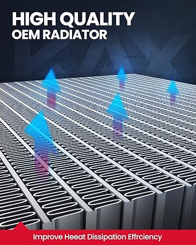 Miniatura 4 de KAX Radiador, CU951 OE estilo atornillado aluminio núcleo radiador repuesto Camaro, P3500, P30, P20, Firebird2.5L 3.1L 3.8L 5.0L 5.7L, 26-14"W,