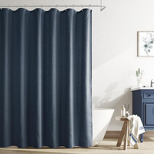 Miniatura 50 de Naturoom cortina de ducha de 36 pulgadas - cortina de ducha estrecha para espacio pequeño, de medio tamaño, de lino verde ultra gruesa, juego